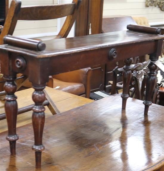 A Victorian mahogany window seat W.90cm